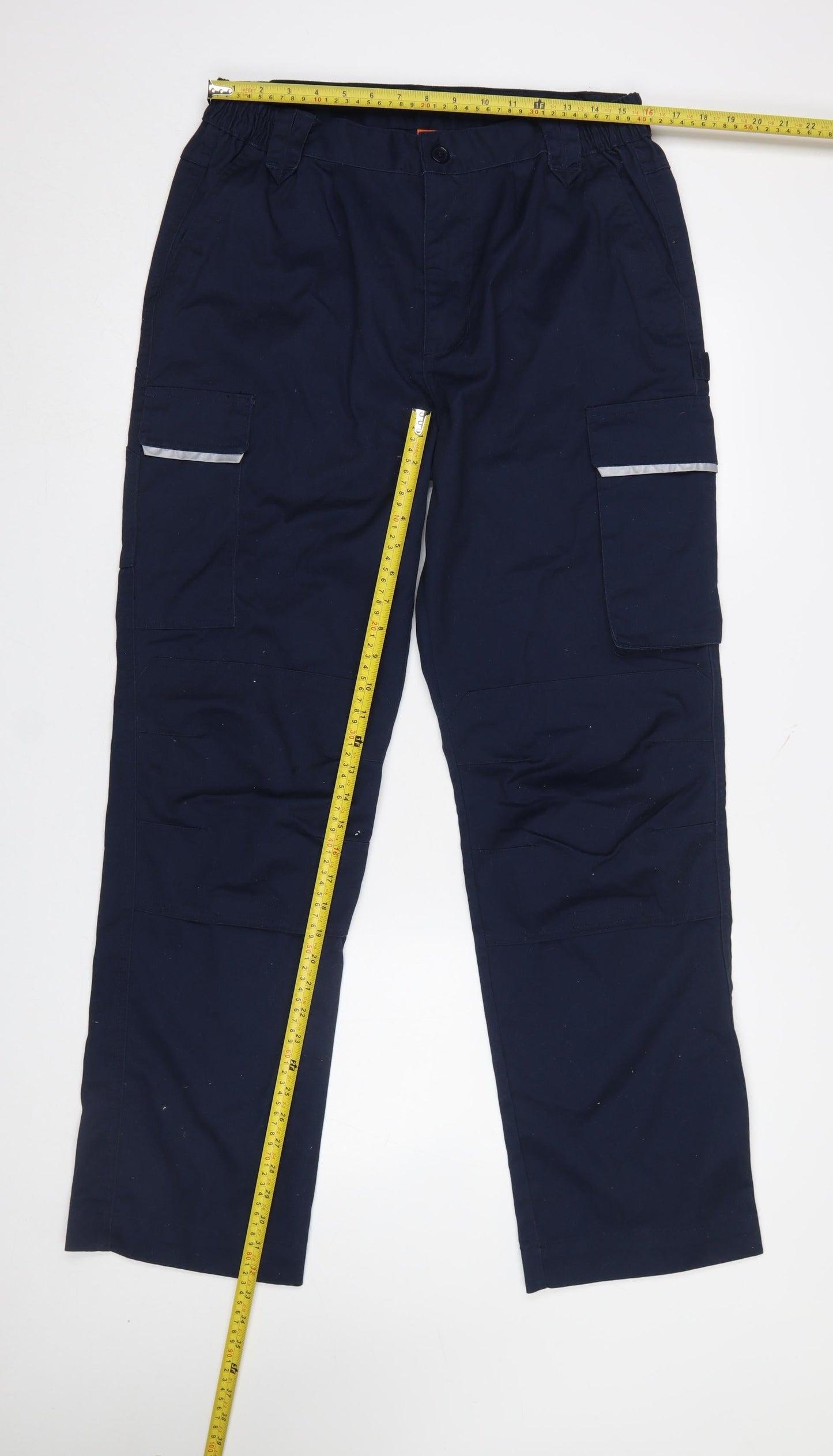 Result Work-Guard Men's Navy Cargo Trousers Size L 36in Polyester Cotton