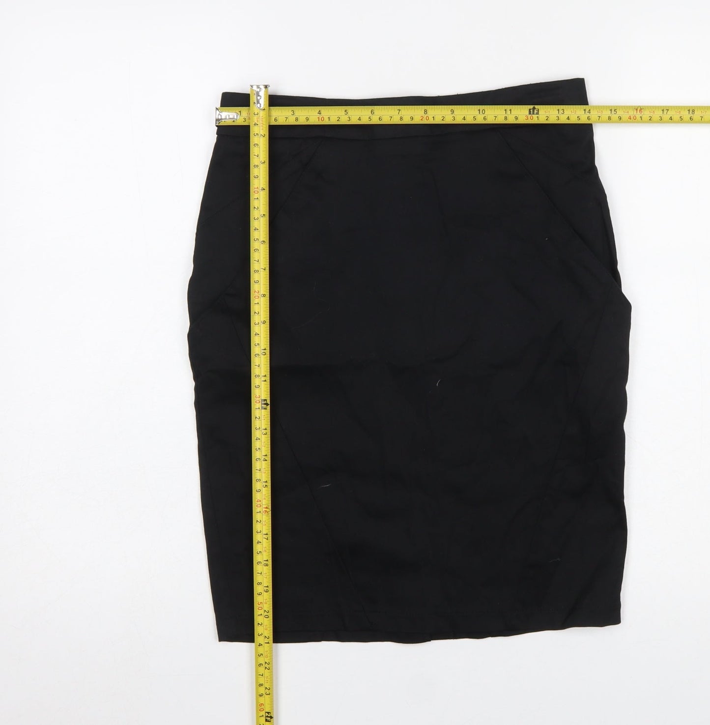 Topshop Women's Black Knee Length Pencil Skirt Size 10