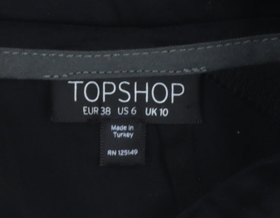 Topshop Women's Black Knee Length Pencil Skirt Size 10