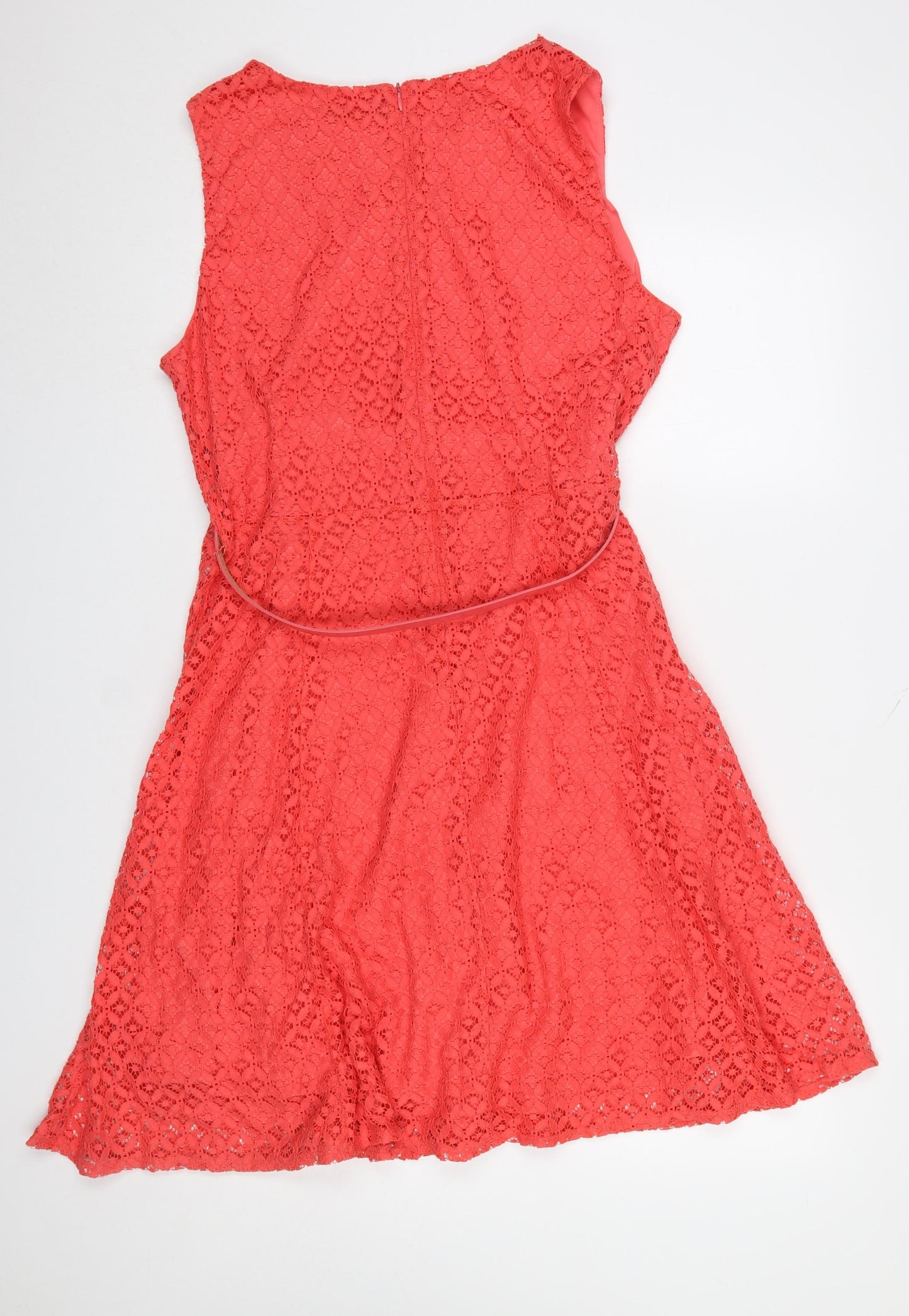 Wallis Women’s Pink Lace A-Line Sleeveless Knee Length Dress UK 16