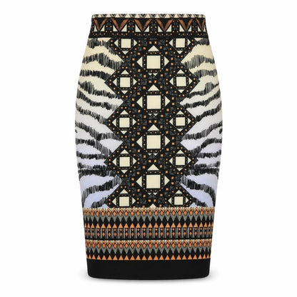 River Island Womens Multicoloured Geometric Stretch Pencil Skirt Size 8