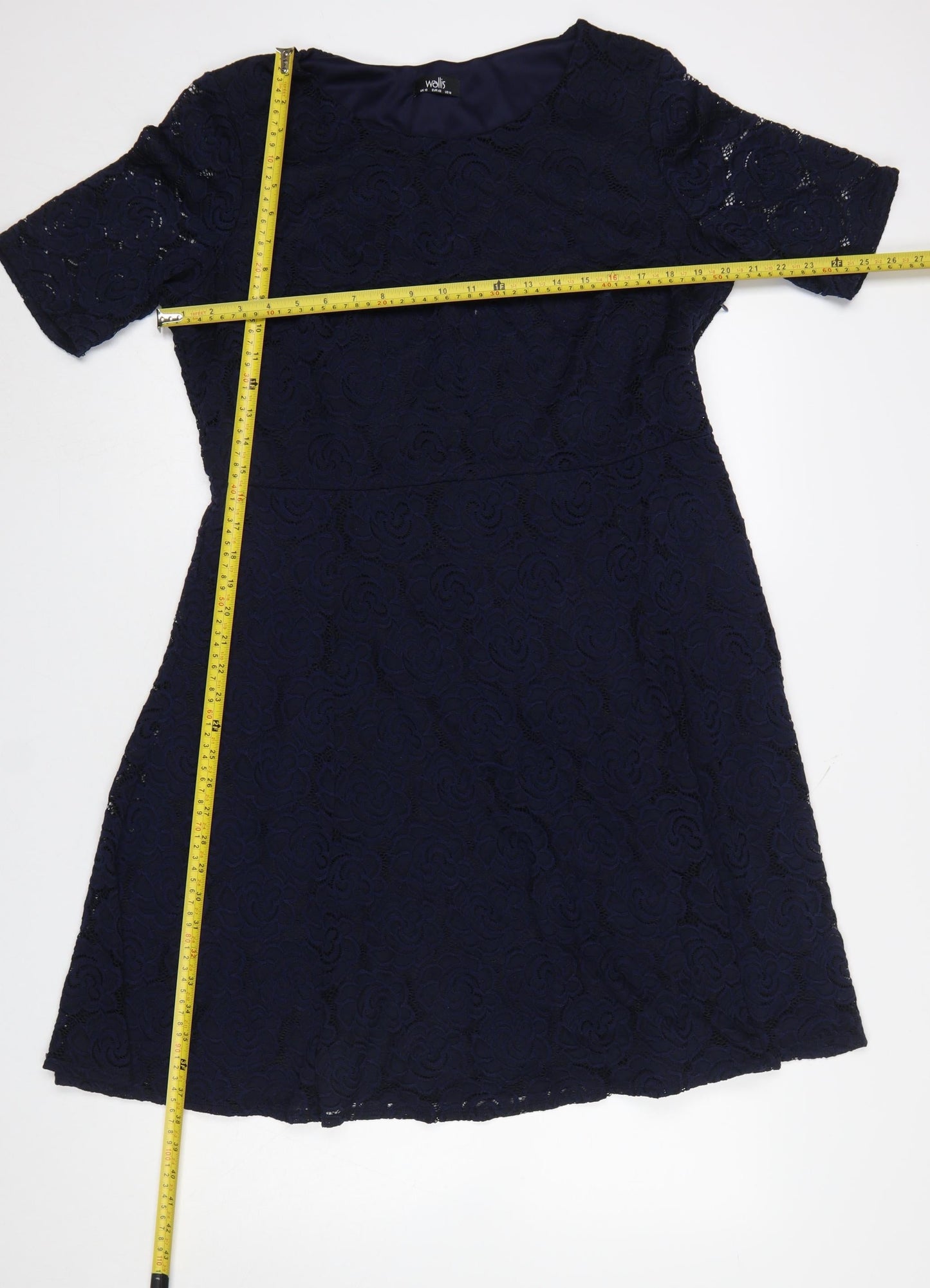 Wallis Women’s Blue Lace A-Line Knee Length Dress Size 18