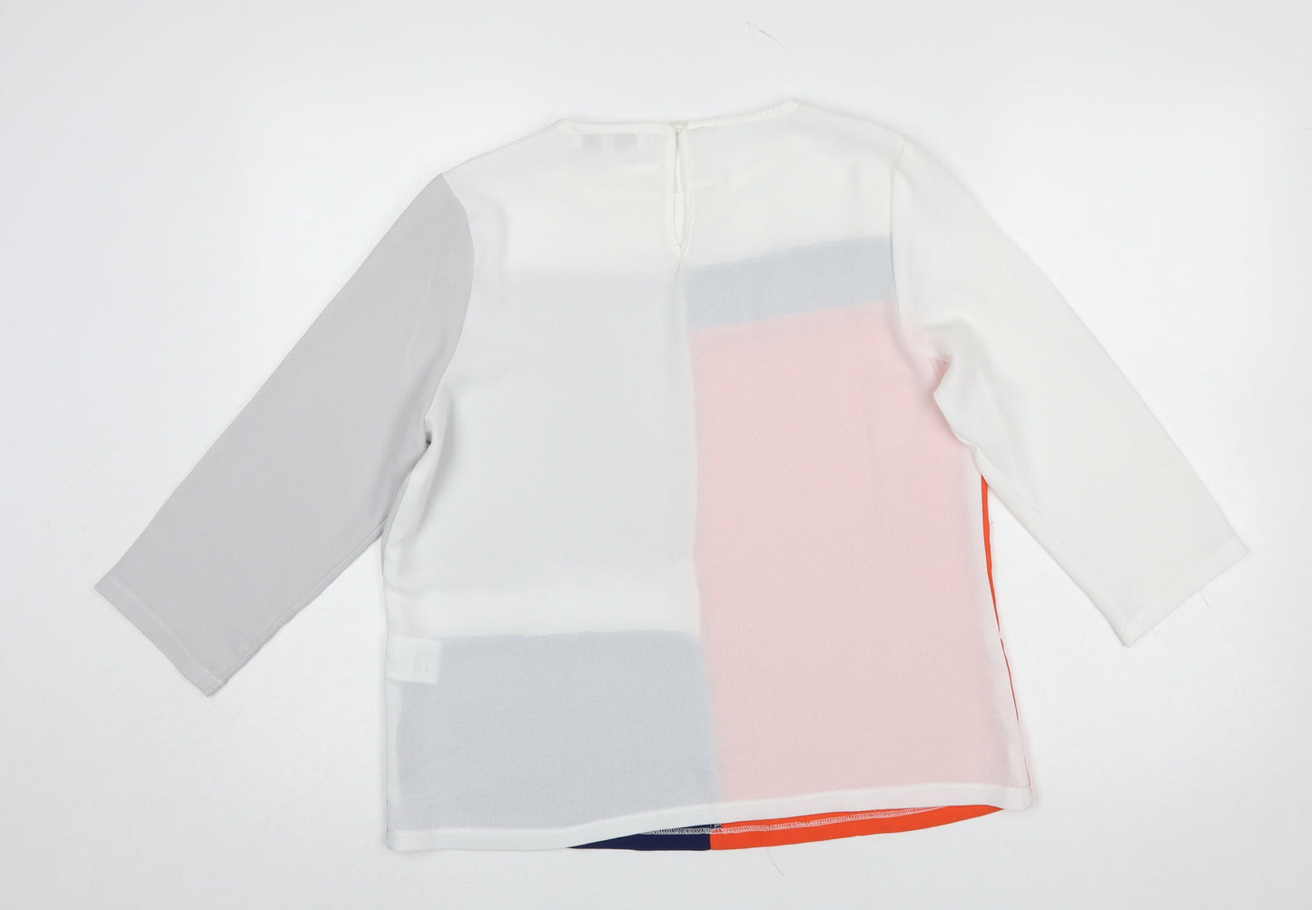 Marc Angelo Women's Multicoloured Colourblock 3/4 Sleeve Blouse Size P