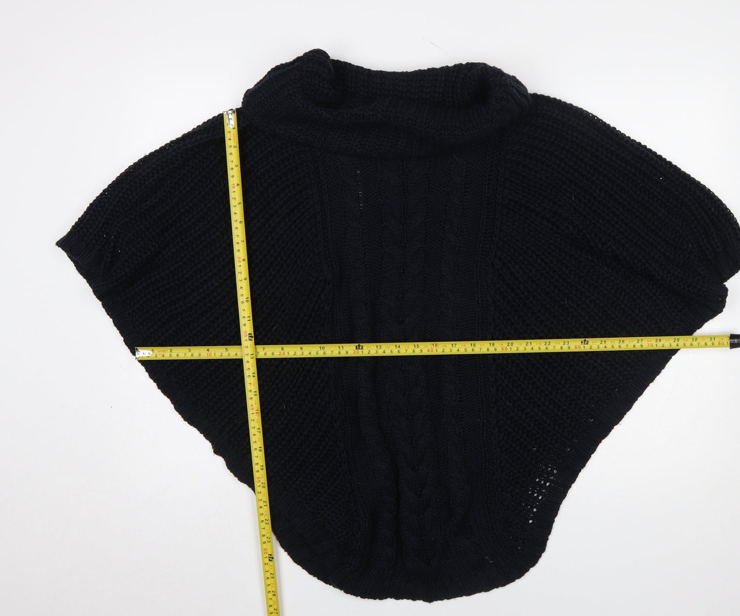 Accessorize Women Black Knit Cowl Snood Shawl M/L Winter Wool Blend