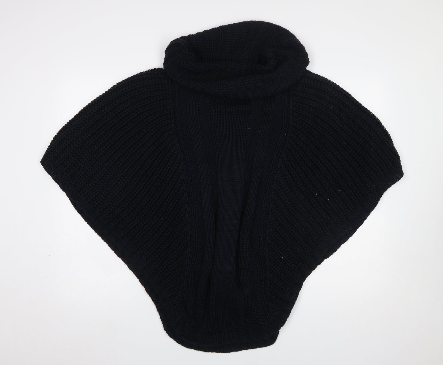 Accessorize Women Black Knit Cowl Snood Shawl M/L Winter Wool Blend