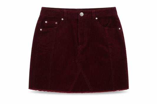 Miss Selfridge Women’s Red Corduroy Mini Skirt UK 8 Mid Rise