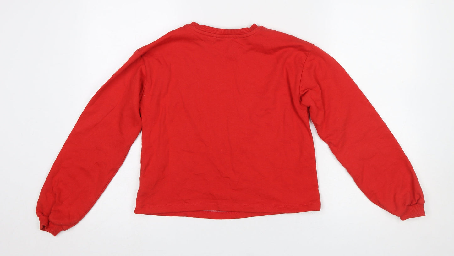 Lipsy Girls Red Sequin Penguin Christmas Pullover Sweatshirt 11-12 Years