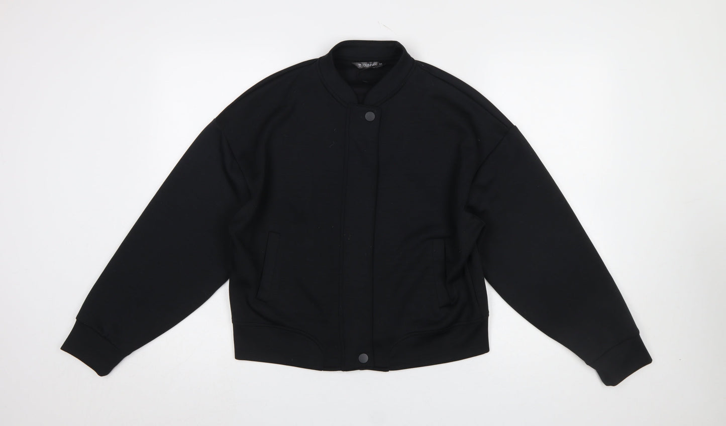 Dunnes Stores Women's Black Small Full Zip Sweatshirt with Snap Closure
