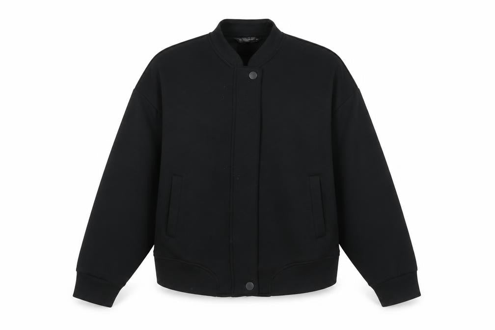 Dunnes Women's Black Small Full Zip Sweatshirt with Snap Closure