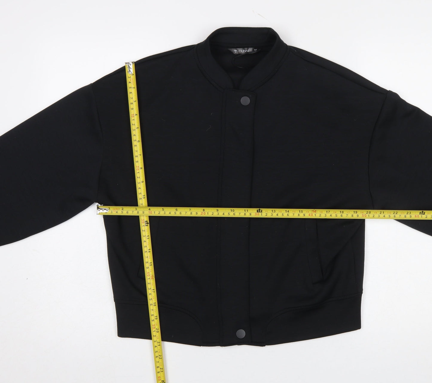Dunnes Stores Women's Black Small Full Zip Sweatshirt with Snap Closure