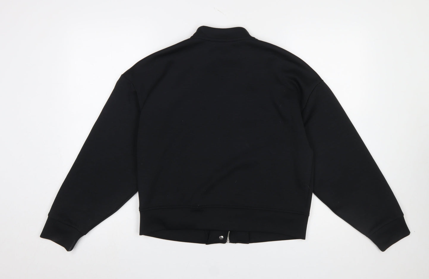 Dunnes Stores Women's Black Small Full Zip Sweatshirt with Snap Closure