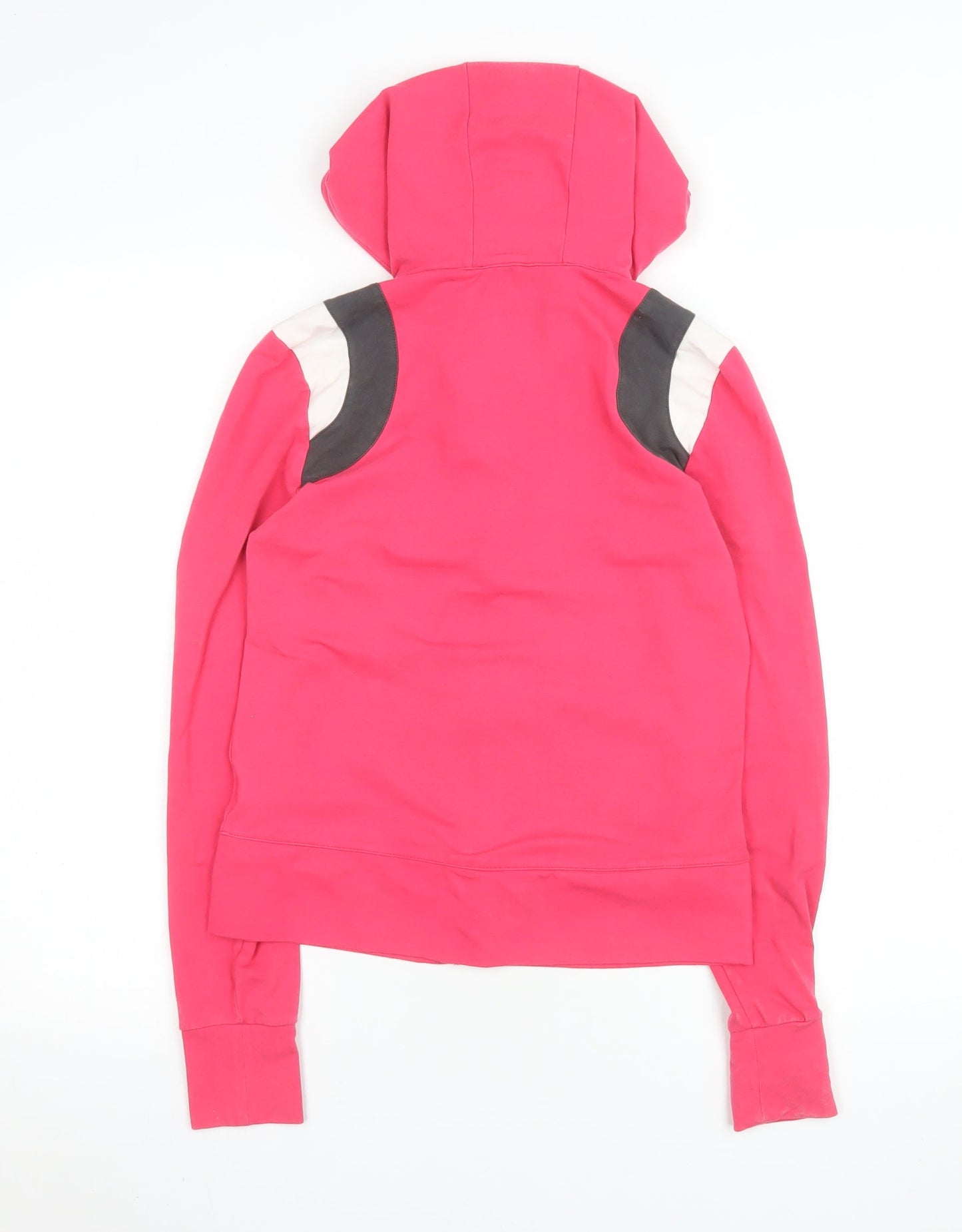 Nike Women's Pink Hooded Full Zip Cotton Blend Jacket Size S