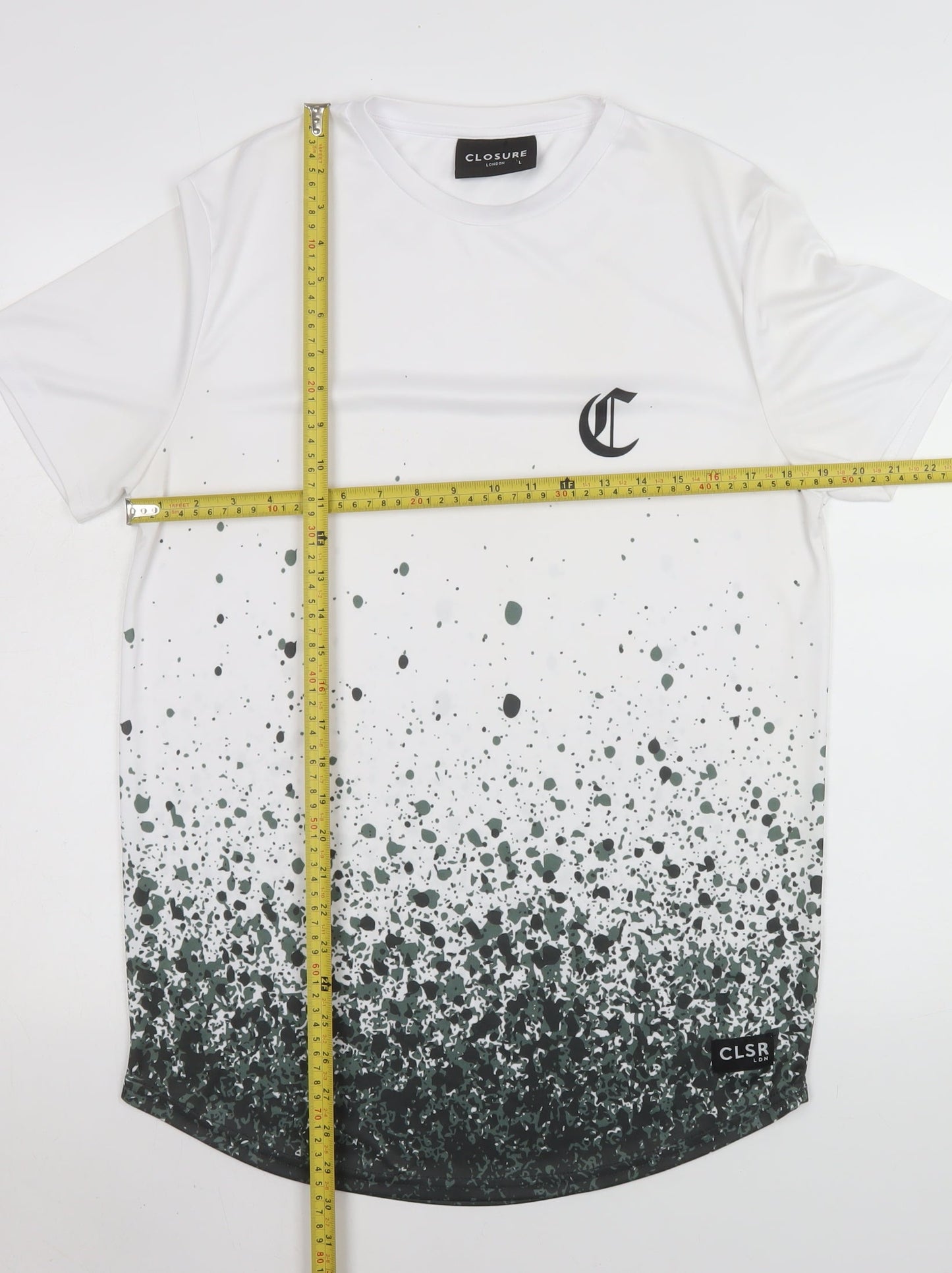 Closure London Men's White Graphic Print Crew Neck T-Shirt L