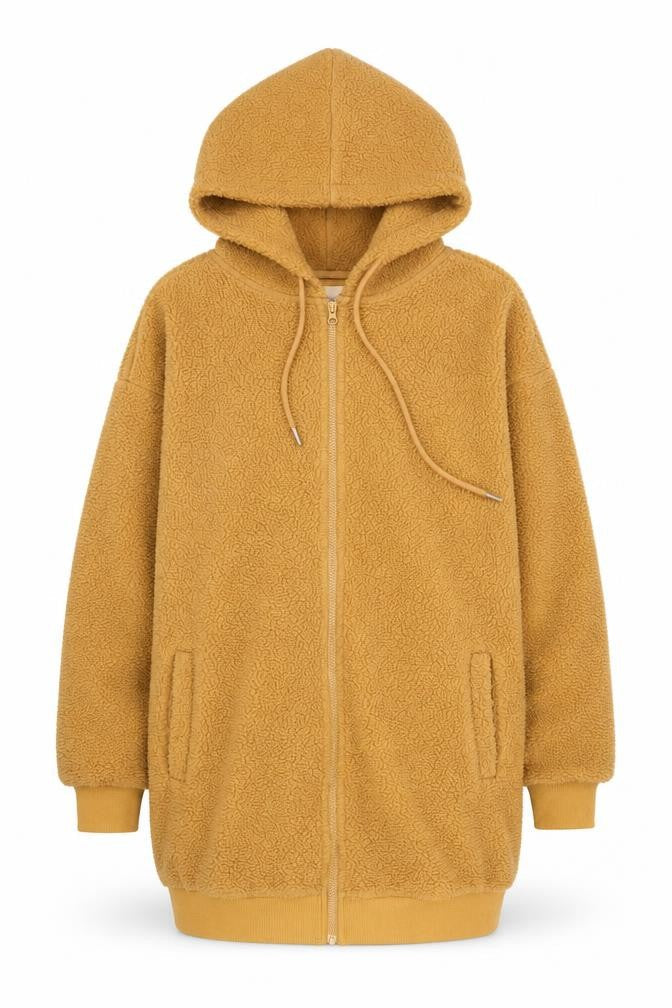 Simply Be Women’s Beige Fleece Hooded Zip Jacket Size 12