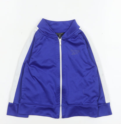 Additional front view of Reebok boys’ blue track jacket 2 years full zip lightweight sports