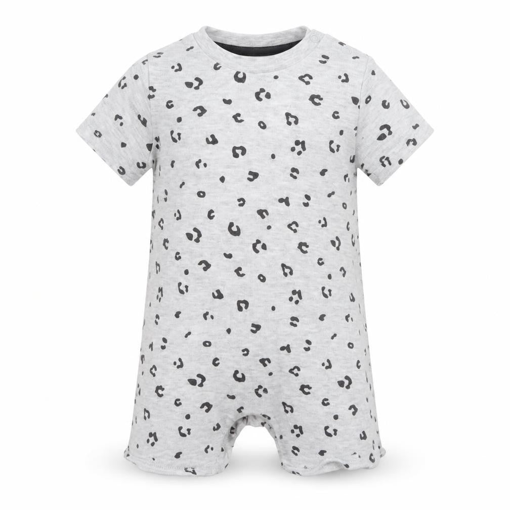 F&F Unisex Baby Grey Animal Print Romper 3-6 Months Cotton Blend Summer