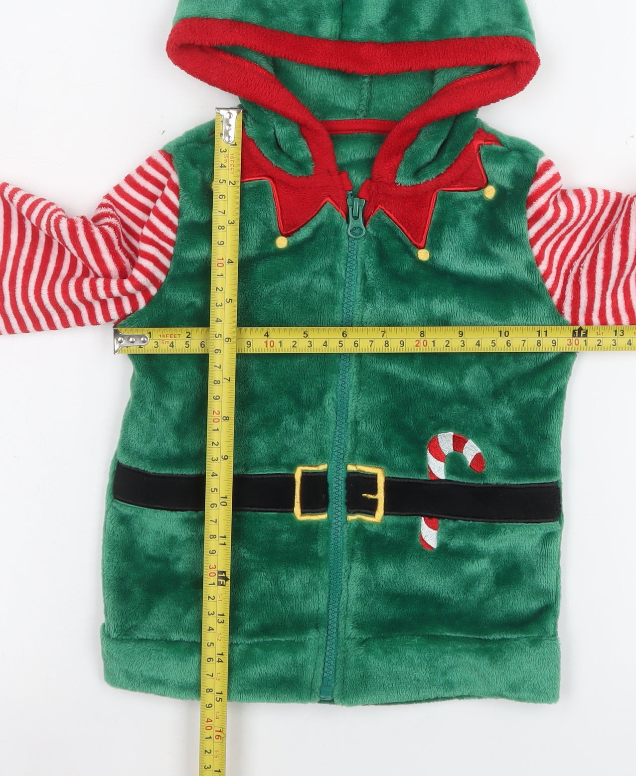 Dunnes Stores Boys Green Elf Christmas Hooded Jacket 2-3 Years