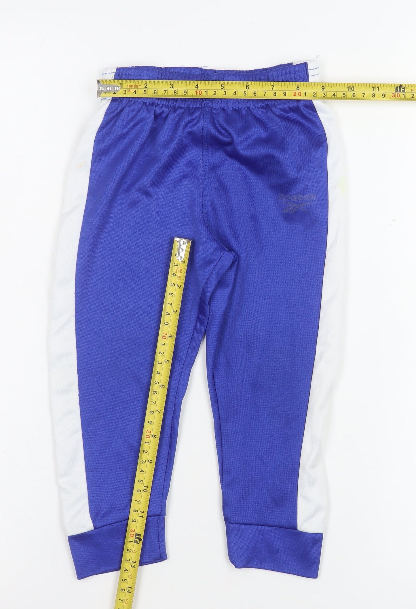 Reebok Boys Blue Track Pants 2 Years Elastic Waist Polyester Activewear