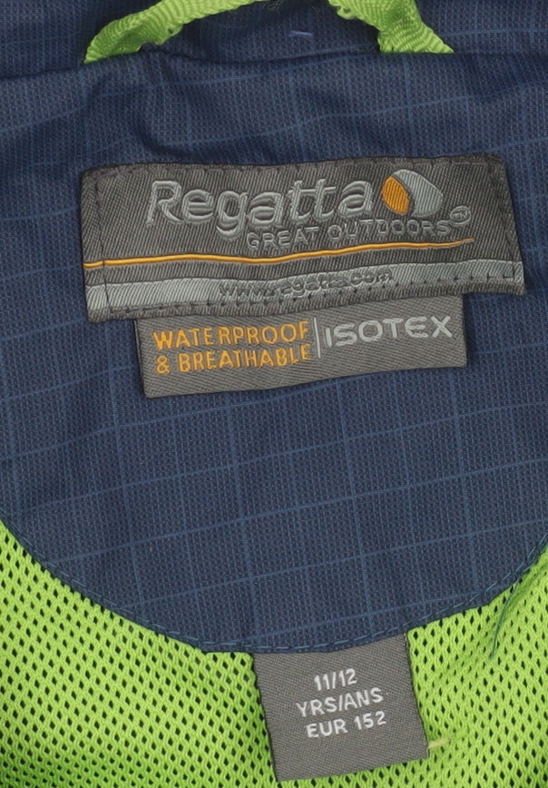 Regatta Boys Blue Waterproof Isotex Rain Coat Jacket 11-12 Years