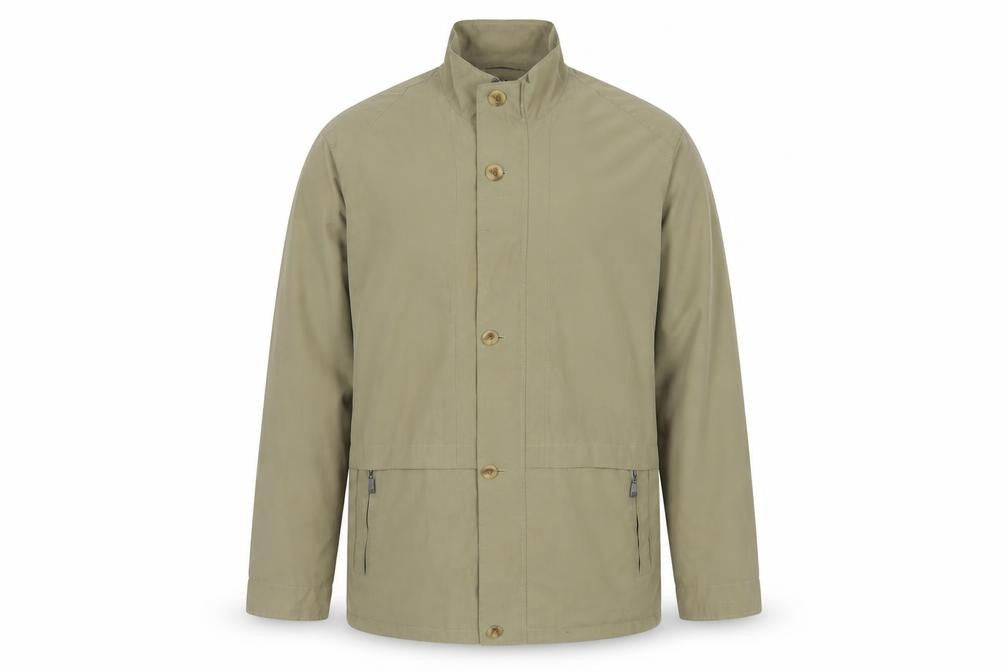 Frank Eden Men’s Beige Mid-Length Basic Jacket Size 44 Polyester
