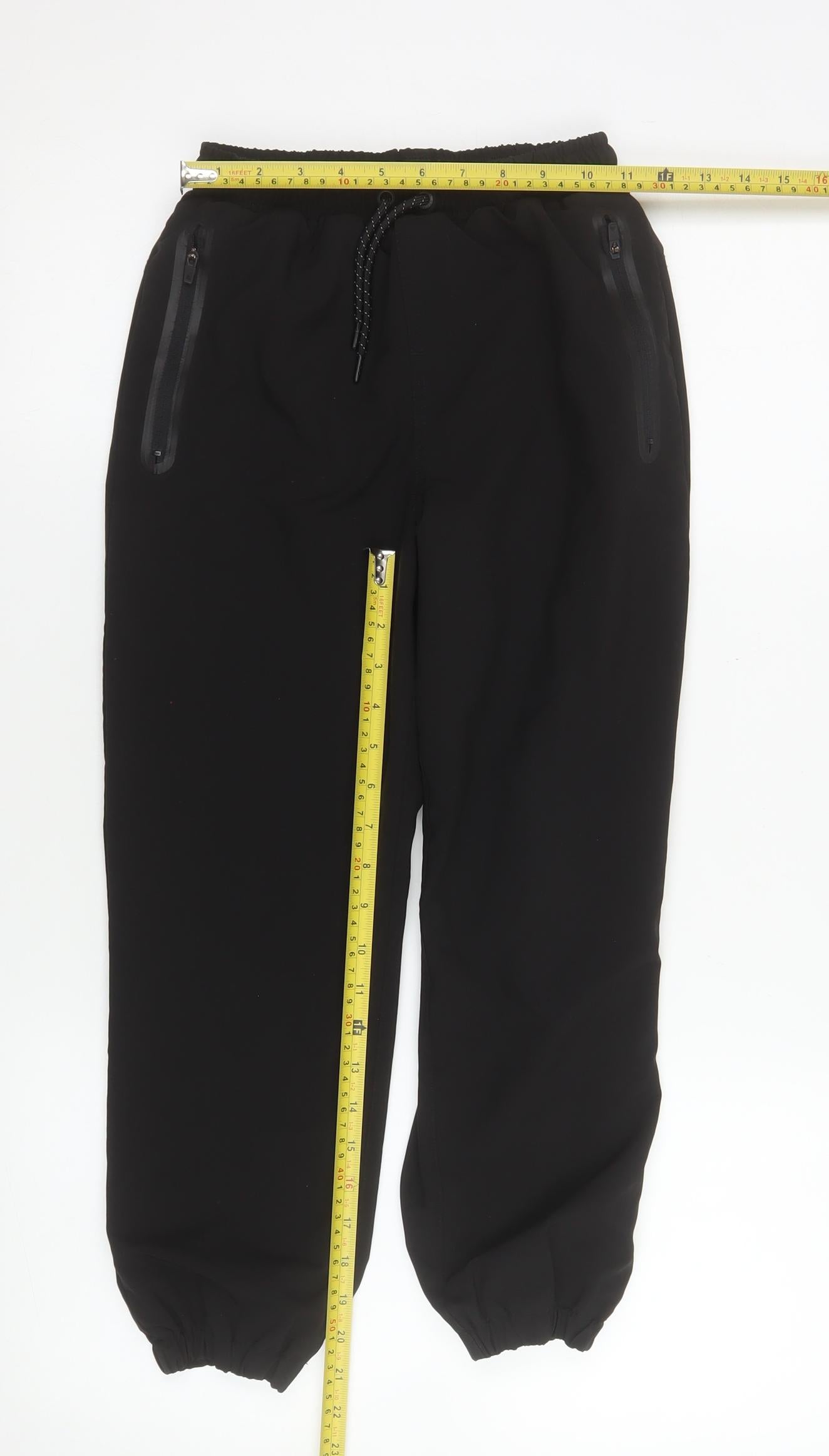 Next Boys Black Jogger Softshell Trousers 10 Years Elastic Waist Zip Pockets