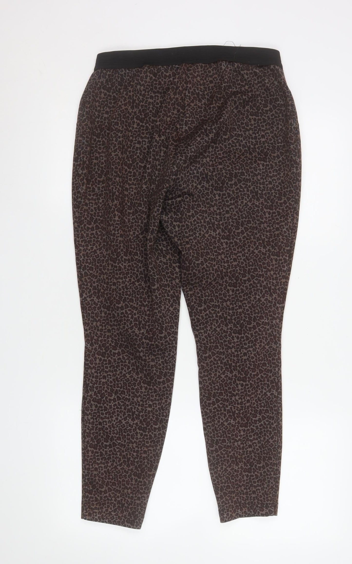 Dunnes Women Brown Animal Print Slim Leg Stretch Leggings M