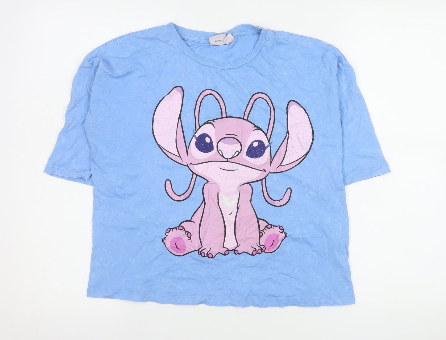 Primark Girls Blue Angel Lilo & Stitch Graphic Cotton T-Shirt 13-14 Years