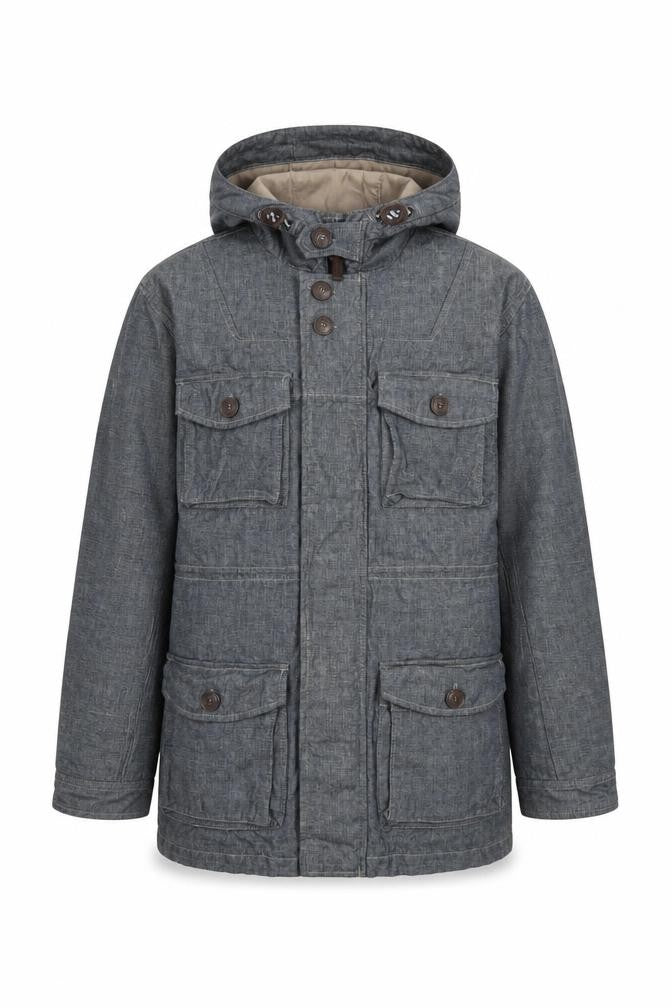 Marks & Spencer Boys Blue Hooded Cotton Parka Coat 13-14 Years
