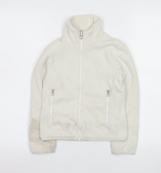 Ralph Lauren Girls Ivory Fleece Full Zip Sweatshirt Size 7 Years
