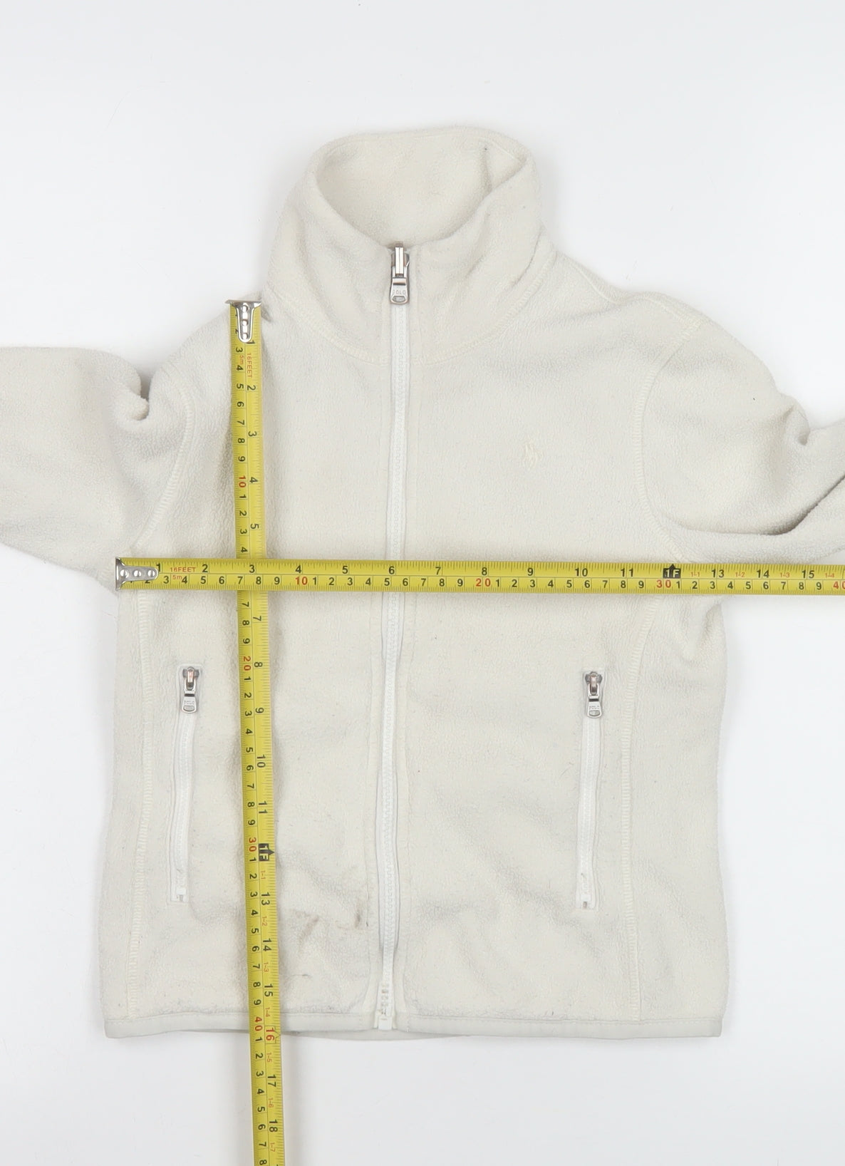 Ralph Lauren Girls Ivory Fleece Full Zip Sweatshirt Size 7 Years