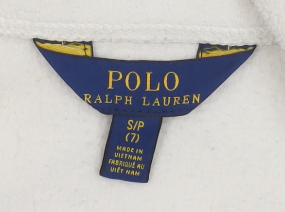 Ralph Lauren Girls Ivory Fleece Full Zip Sweatshirt Size 7 Years
