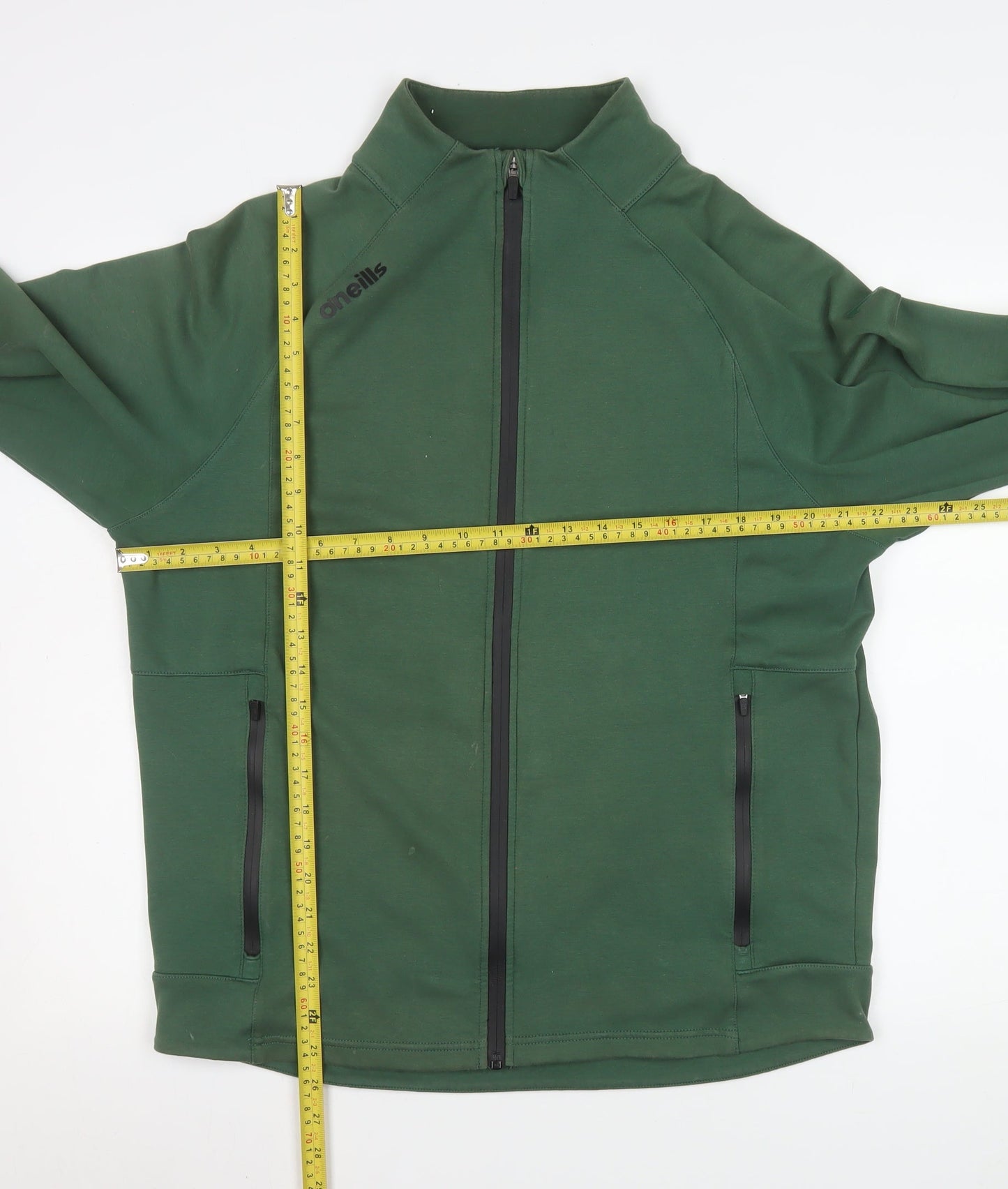 O’Neills Men Green Full Zip Sports Jacket Size L Cotton Blend