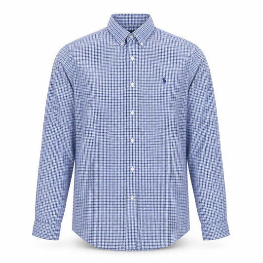 Ralph Lauren Men's Blue Check Classic Fit Cotton Button-Up Shirt M