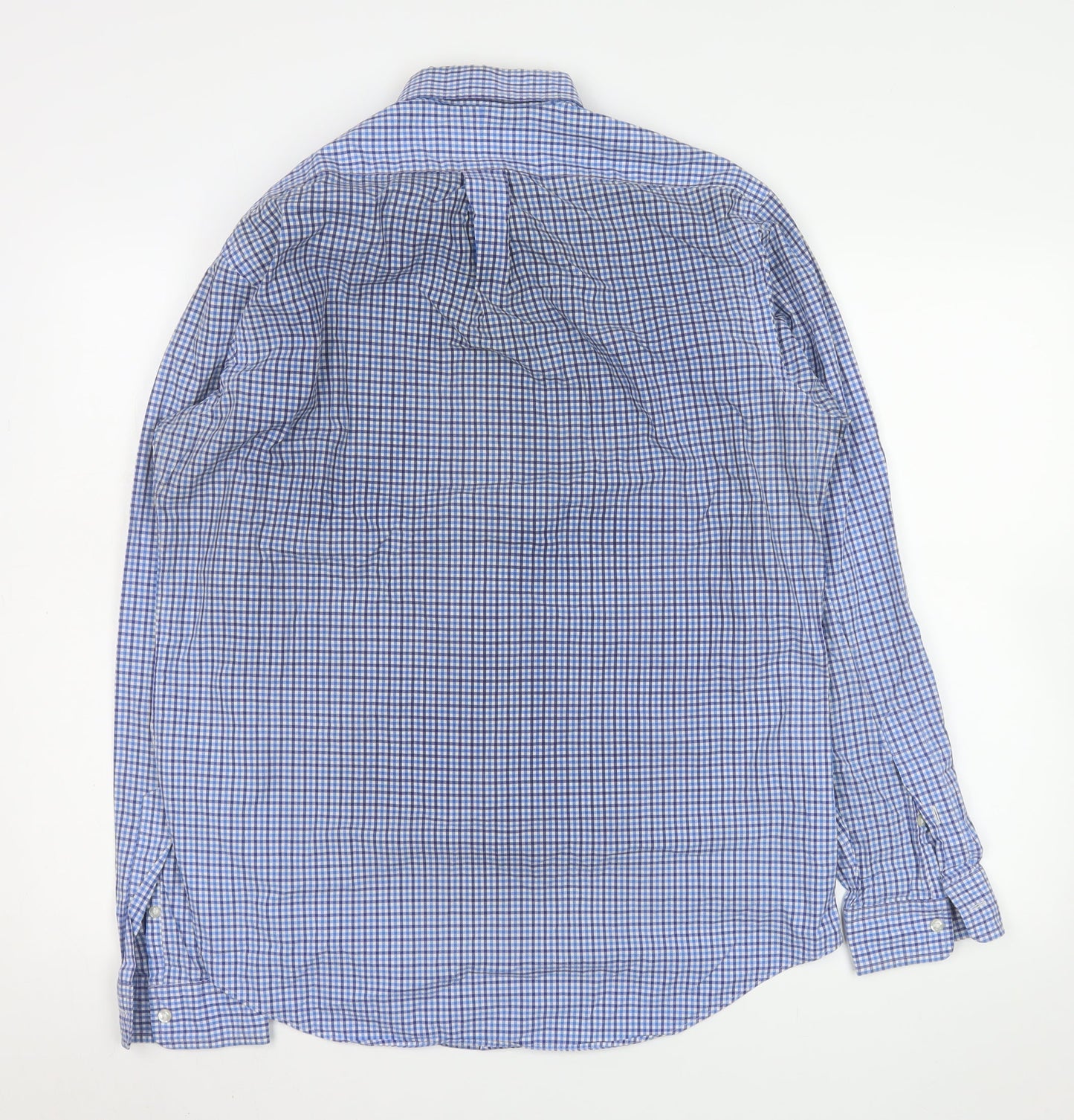 Ralph Lauren Men's Blue Check Classic Fit Cotton Button-Up Shirt M