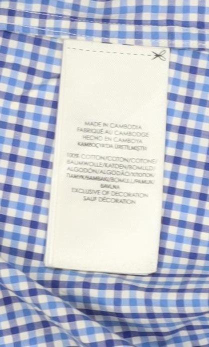 Ralph Lauren Men's Blue Check Classic Fit Cotton Button-Up Shirt M
