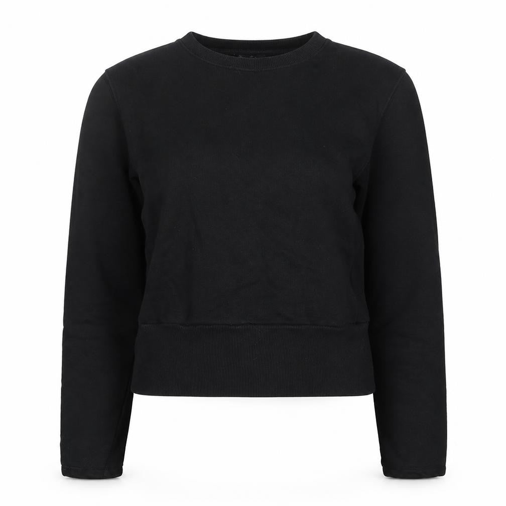 Zara Women Black Crew Neck Cotton Pullover Jumper Size 8