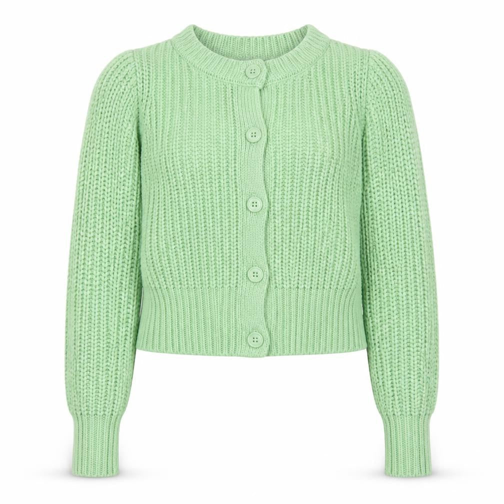 Very Womens Green Chunky Knit Button Cardigan Size 12