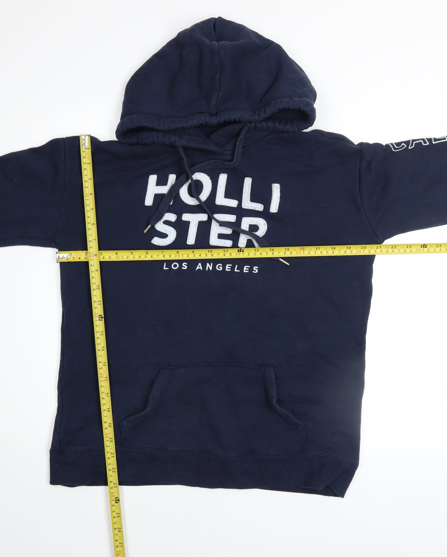 Hollister Men’s Blue Pullover Hoodie M Logo Fleece Sweatshirt