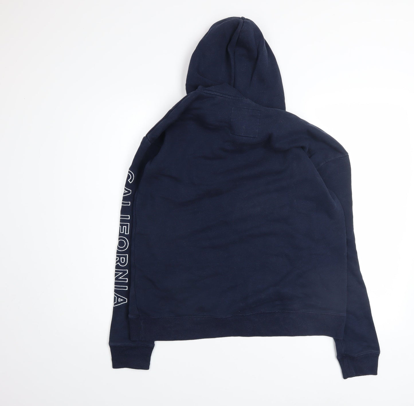 Hollister Men’s Blue Pullover Hoodie M Logo Fleece Sweatshirt