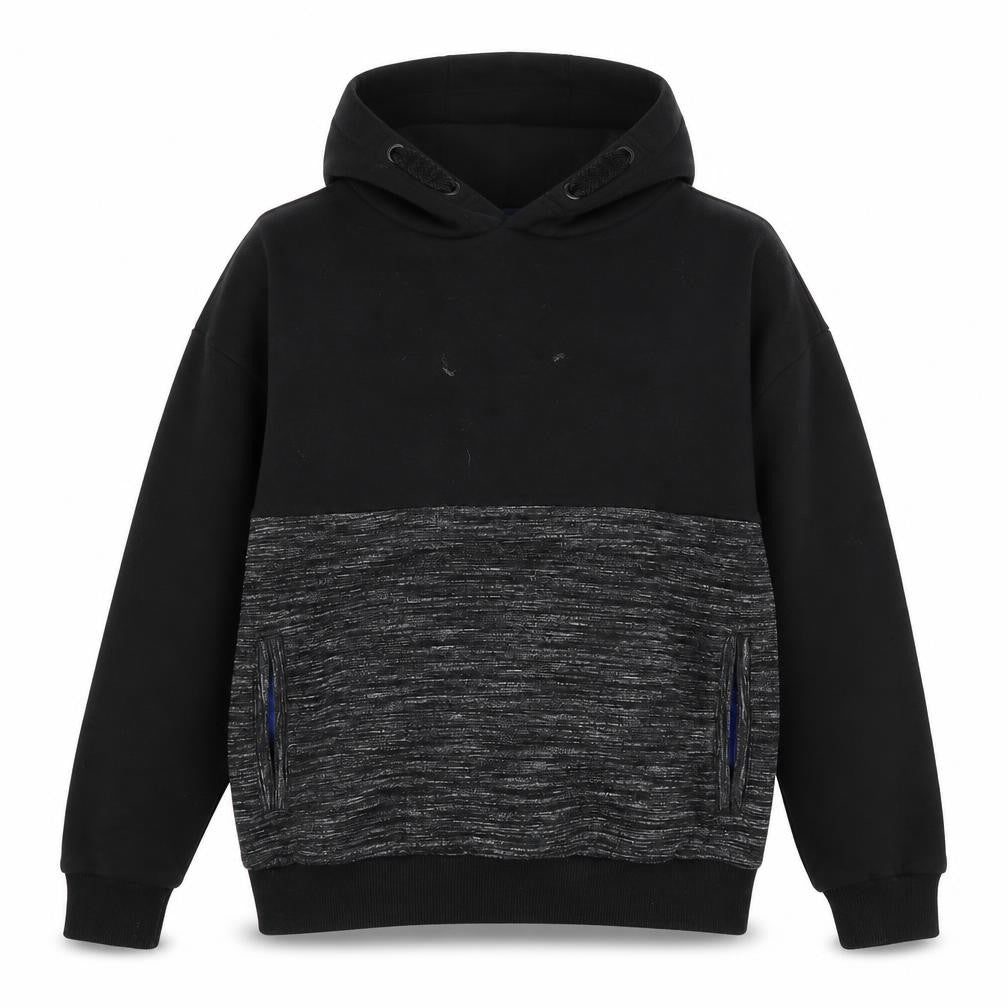 Marks & Spencer Boys Black Pullover Hoodie 9-10 Years Cotton Blend