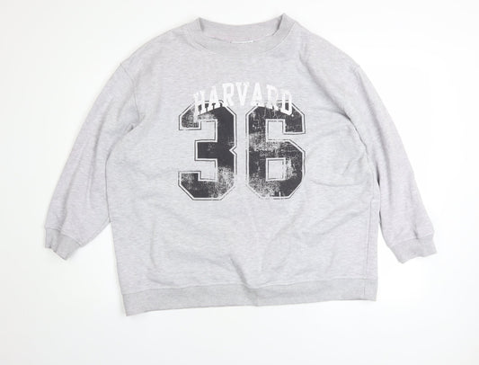 Harvard Women's Grey Pullover Sweatshirt Size 16 Cotton Blend