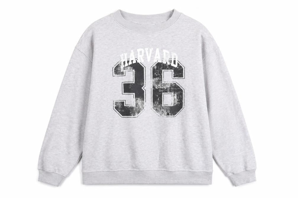 Harvard Women's Grey Pullover Sweatshirt Size 16 Cotton Blend