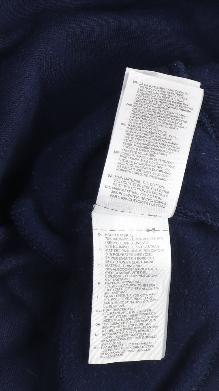 Adidas Men's Navy Full Zip Hoodie Small Trefoil Logo Fleece Cotton Blend