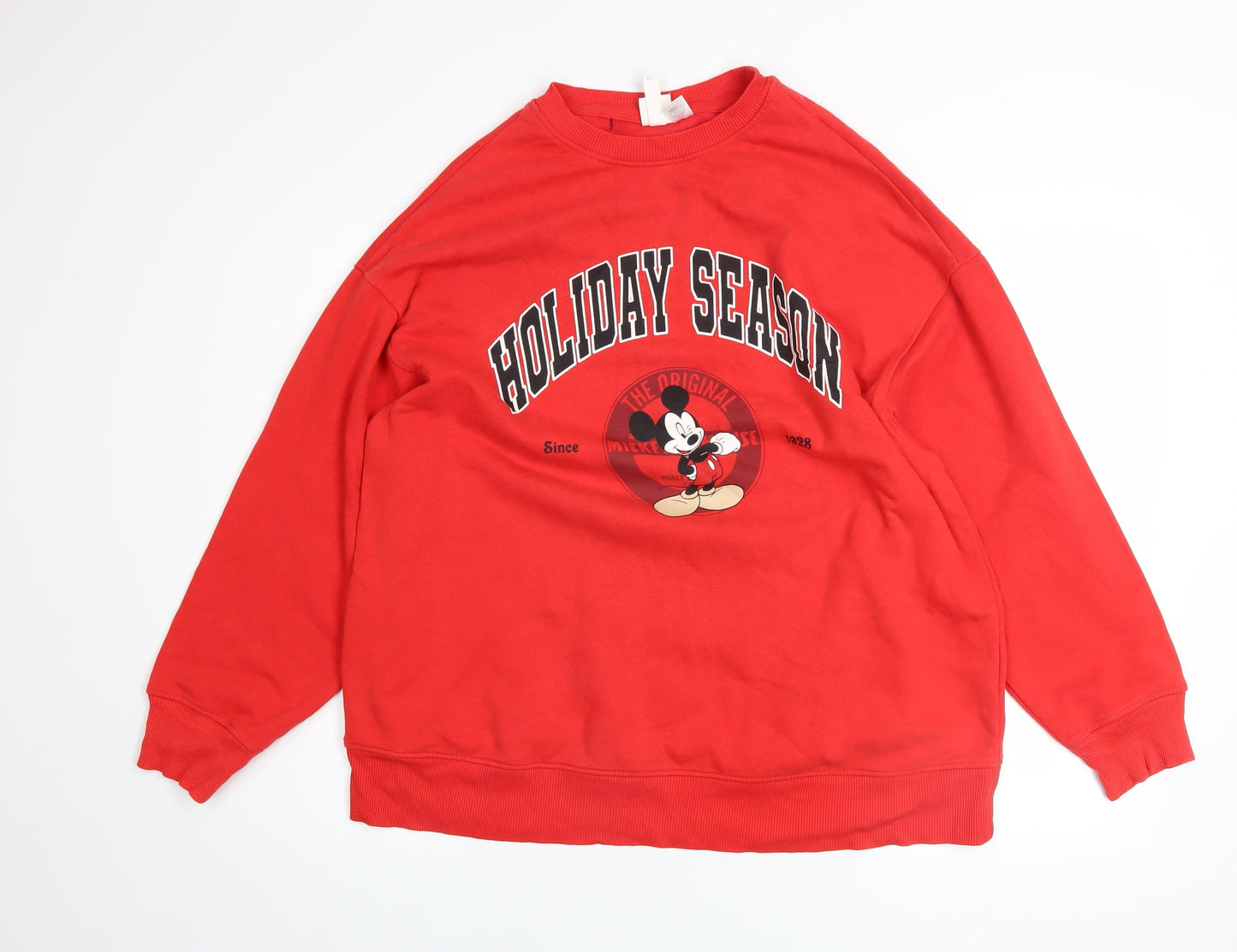 H&M Disney Women's Red Mickey Mouse Holiday Season Sweatshirt XS