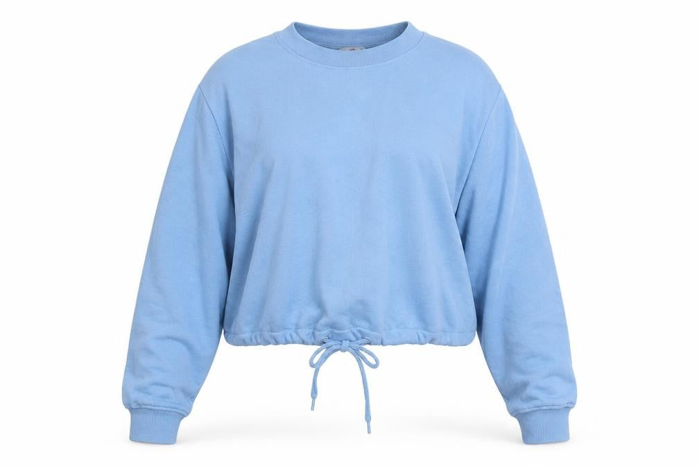 Neon Sheep Women's Blue Daisy Print Drawstring Pullover Sweatshirt Size M