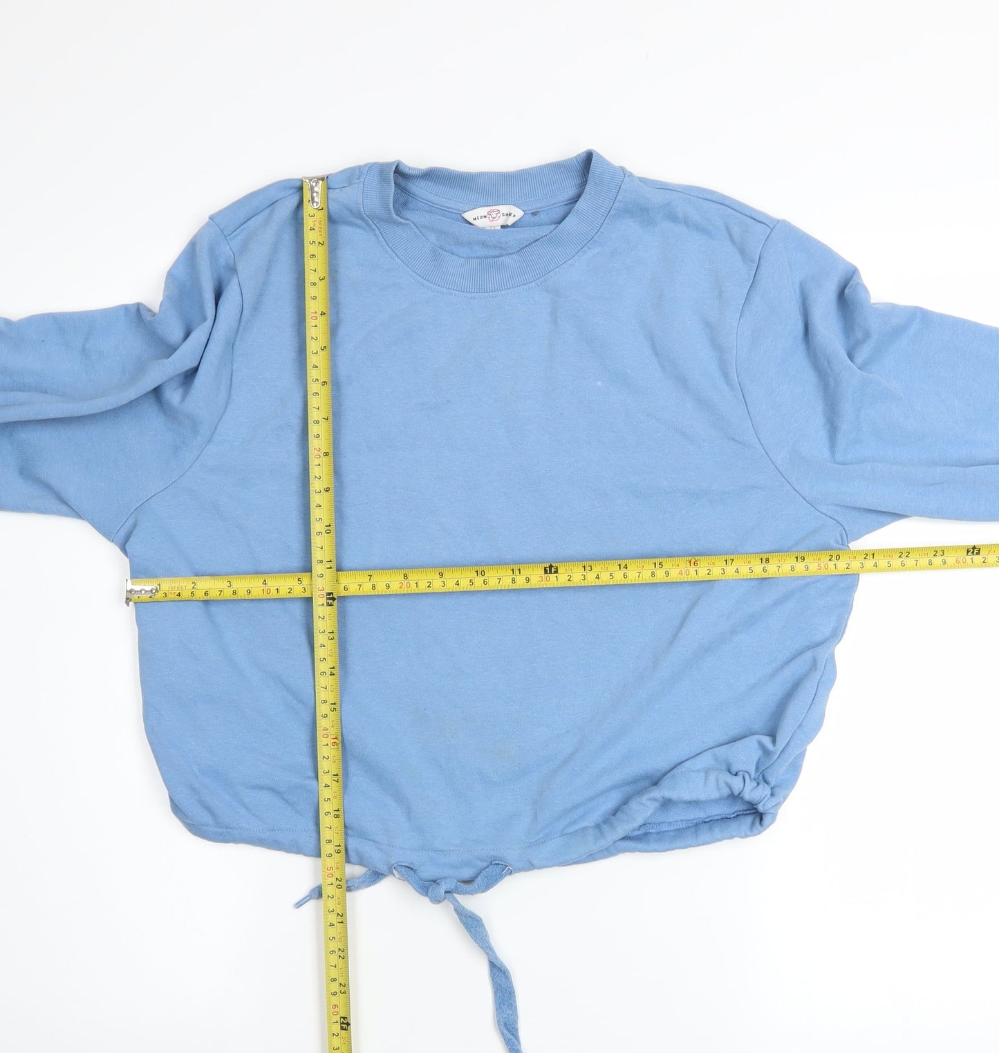 Neon Sheep Women's Blue Daisy Print Drawstring Pullover Sweatshirt Size M