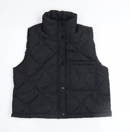 POET ROMANCE Women’s Black Quilted Padded Waistcoat Size 12
