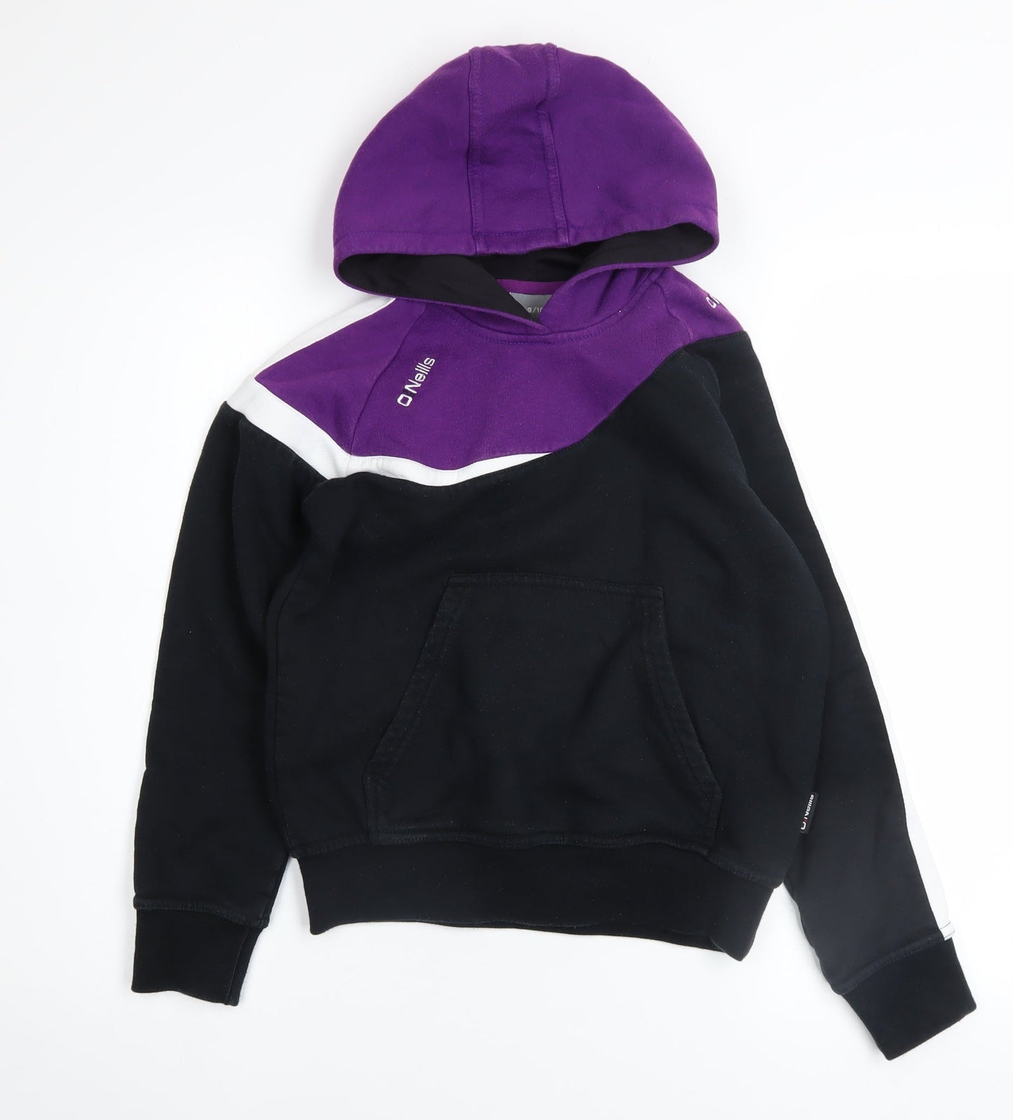 O'Neills Girls Black & Purple Colourblock Pullover Hoodie - 9-10 Years