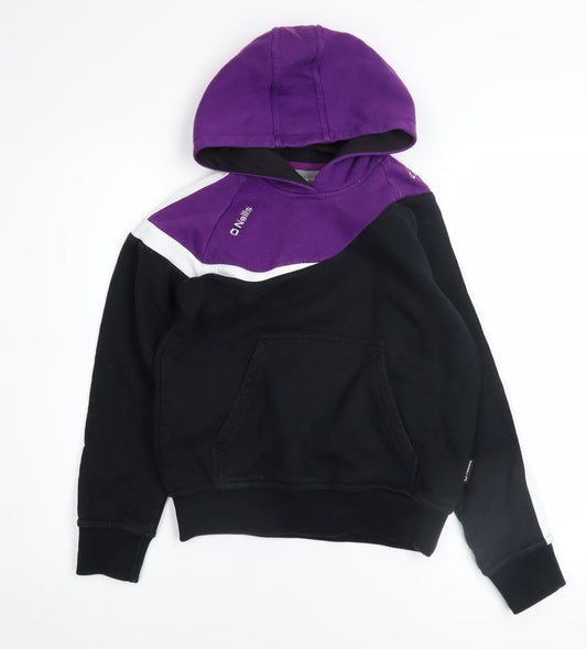 O'Neills Girls Black & Purple Colourblock Pullover Hoodie - 9-10 Years