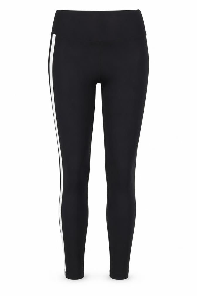 New Look Womens Black Size 6 Ankle Leggings with White Side Stripe
